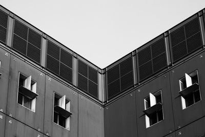 Low angle view of building against clear sky