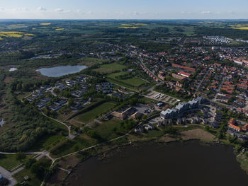 Aerial view of skanderborg city