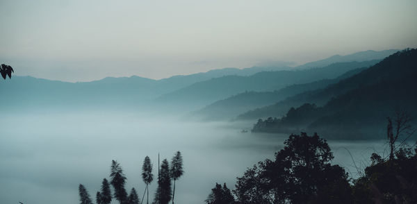 Scenic view of mountains against sky