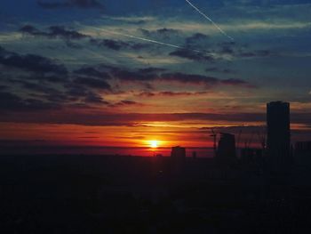 Scenic view of dramatic sky during sunset