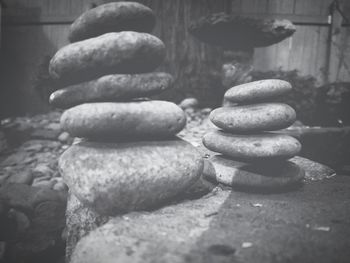 Stack of stones in pebbles