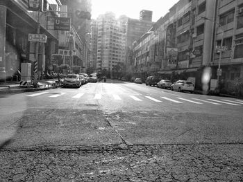 Cars on street in city