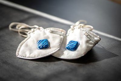 High angle view of shoes on table