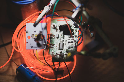 High angle view of graffiti on stage