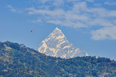 Low angle view of mountain against sky