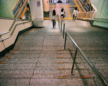 People walking on steps