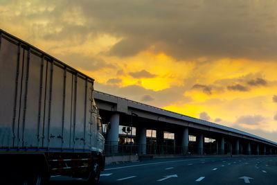 Bridge against sky during sunset