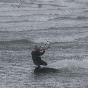 Man wakeboarding in sea