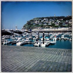 Boats in harbor