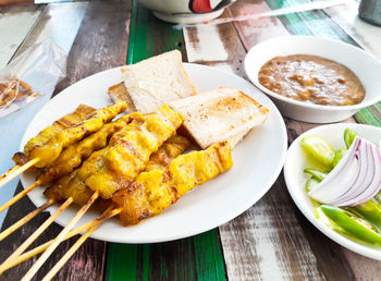 Close-up of food on table