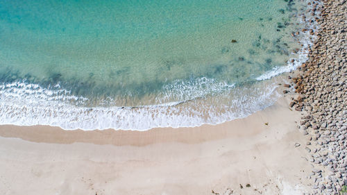 High angle view of beach