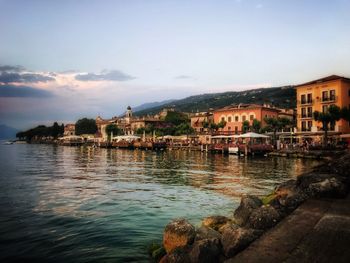 Buildings in city at waterfront