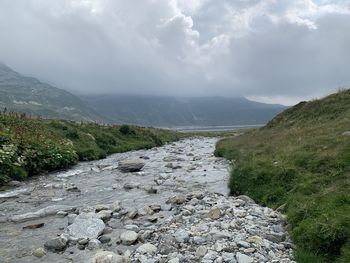 Scenic view of mountains against sky