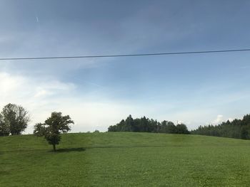 Scenic view of land against sky