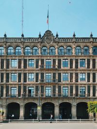 Low angle view of building against clear sky