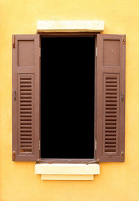 Close-up of window of old house