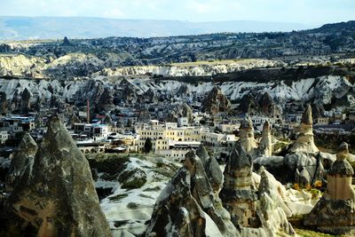 High angle shot of rocky landscape