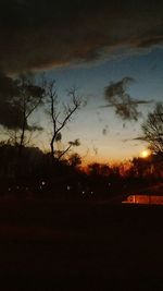 Silhouette trees against sky during sunset