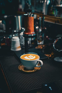 Close-up of coffee on table