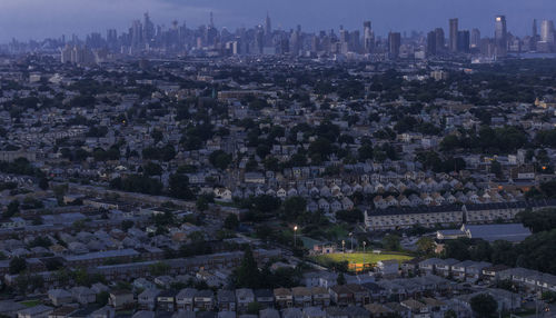 Aerial view of buildings in city