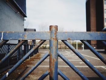 Close-up of built structure against sky