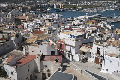 High angle view of townscape