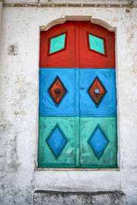 Close-up of closed door of building