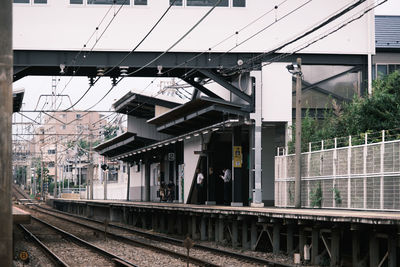 Train on railroad station platform