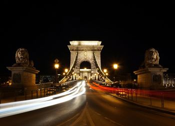 Illuminated city at night