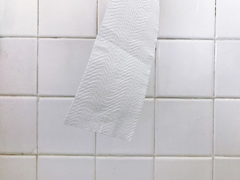 High angle view of tiled floor