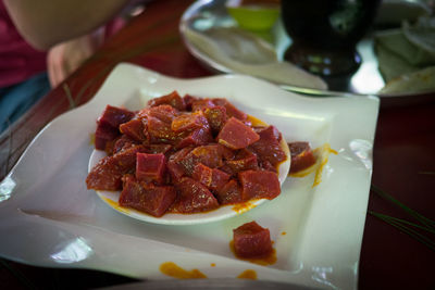 Close-up of food in plate