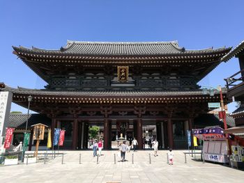 Low angle view of temple against clear sky