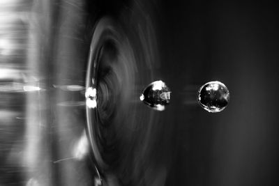 Blurred motion of illuminated lights in car