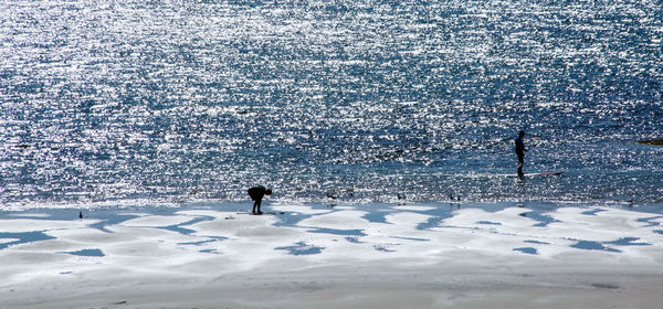 Person standing in snow