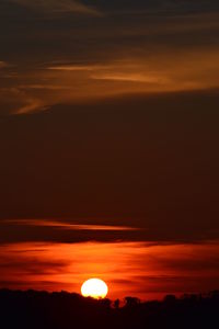 Scenic view of silhouette landscape against sky during sunset