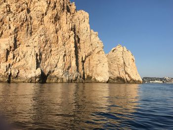 Scenic view of sea and rocks