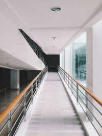 Long empty corridor along walls