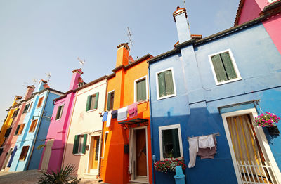 Low angle view of residential building against sky