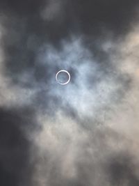 Low angle view of moon in sky