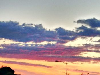 Low angle view of sky at sunset