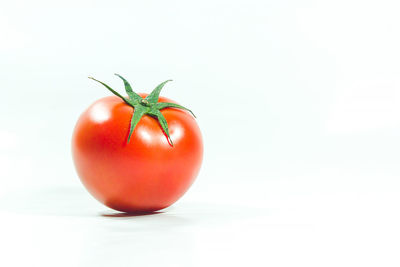 Close-up of tomatoes against white background