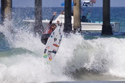 Man surfing on sea