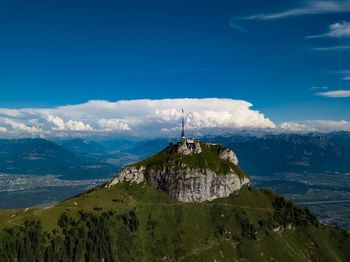 View of landscape against cloudy sky