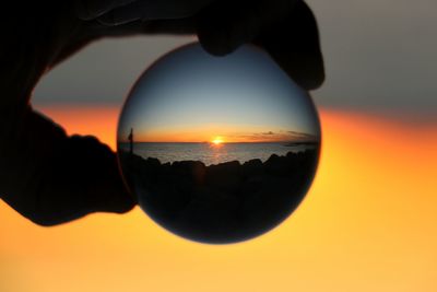 Scenic view of sunset over sea