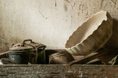 Close-up of old wooden wall