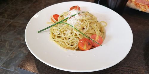 Close-up of food served in plate