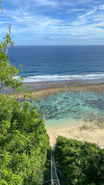 High angle view of sea against sky