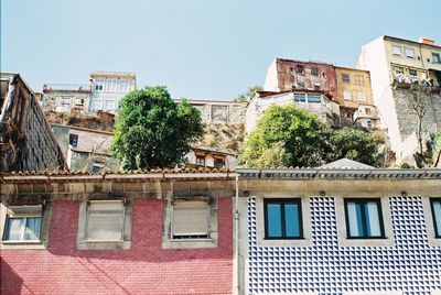 Low angle view of residential buildings against sky