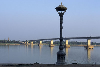 View of bridge over river against sky