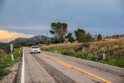 Car on road against sky